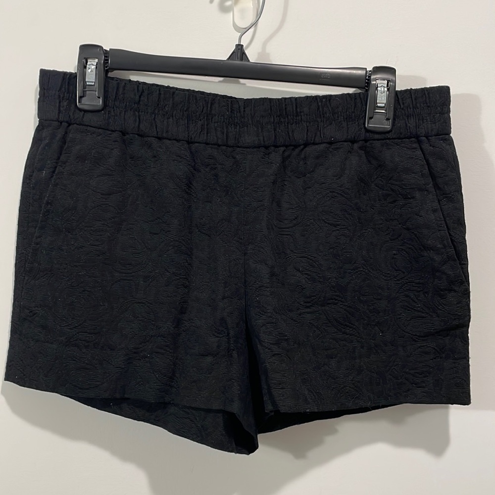 J.Crew low rise cotton textured black short